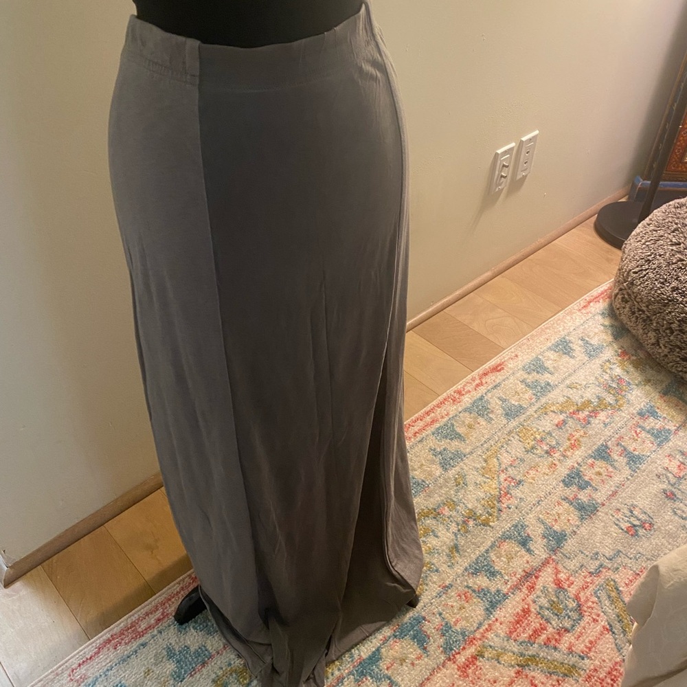 Burning Torch Gray Paneled Maxi Skirt